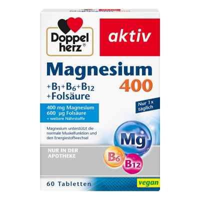 Doppelherz Magnesium 400 mg Tabletten 60 stk von Queisser Pharma GmbH & Co. KG PZN 07625045