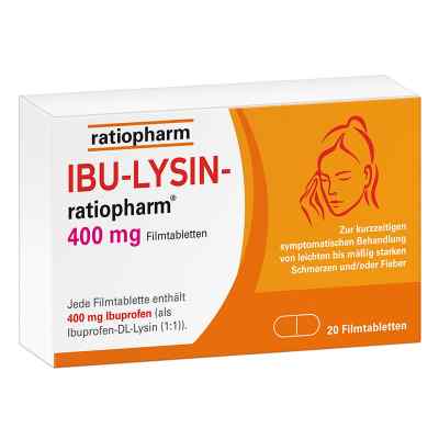 Ibu-lysin-ratiopharm 400 mg Filmtabletten 20 stk von ratiopharm GmbH PZN 16197878
