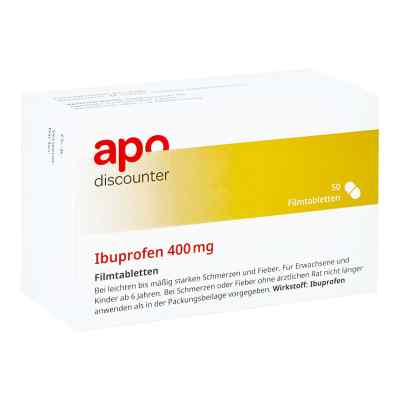 Ibuprofen 400 mg von apo-discounter Schmerztabletten 50 stk von Apotheke im Paunsdorf Center PZN 16124081