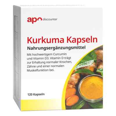 Kurkuma Kapseln mit Curcumin von apo-discounter 120 stk von Apologistics GmbH PZN 16930089