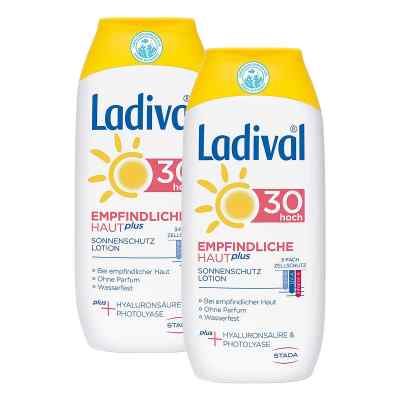 Ladival empfindliche Haut Lotion Lsf 30 200 ml + GRATIS Ladival  1 stk von  PZN 08101467