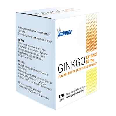 Schurer Ginkgo Extrakt 80 mg Kapseln 120 stk von Apologistics GmbH PZN 16763243
