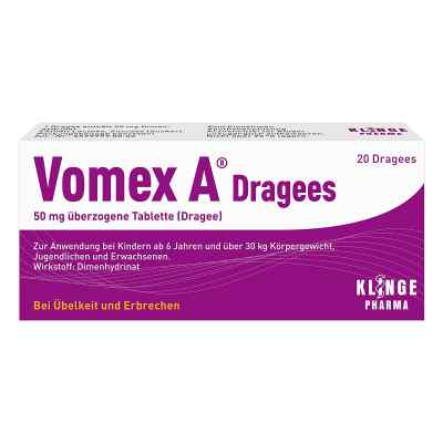 Vomex A Dragees 20 stk von Klinge Pharma GmbH PZN 04274616